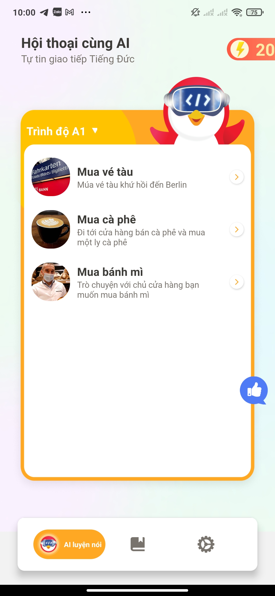 App Học Tiếng Đức — AI luyện phát âm