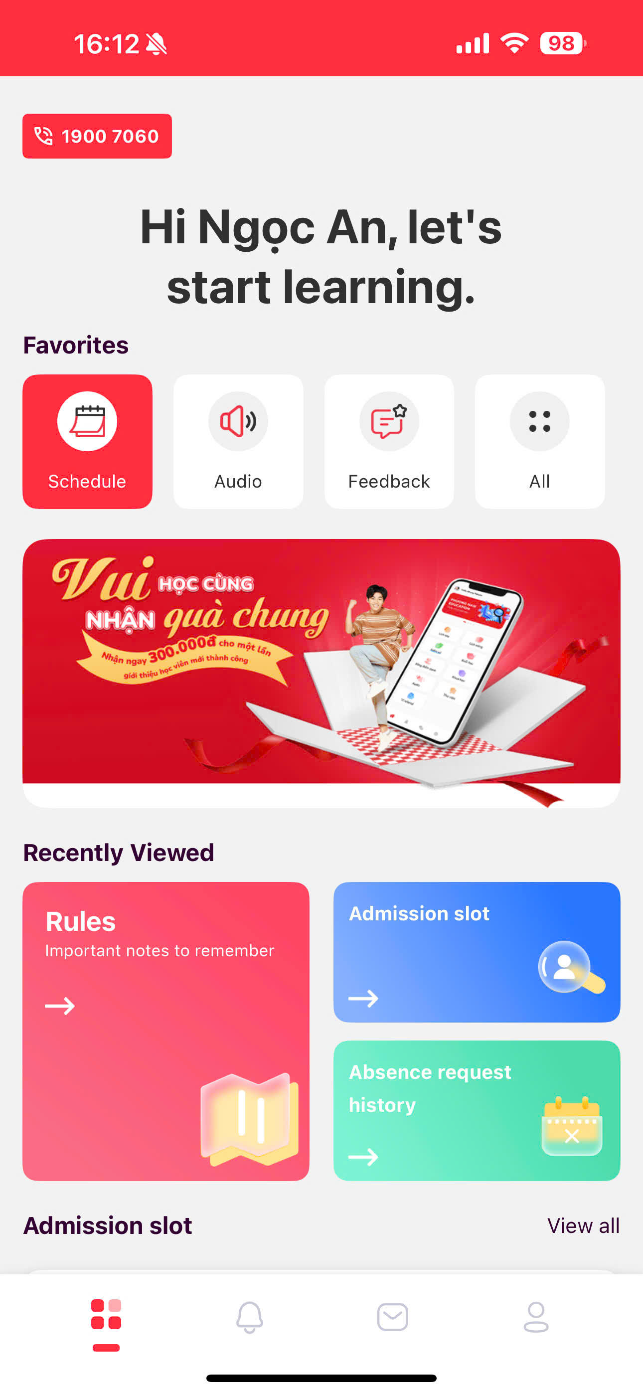 App PNE Hub — theo dõi tiến độ học