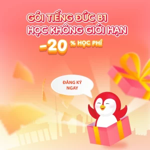 Goi hoc khong gioi han B1 tieng Duc uu dai 20% hoc phí