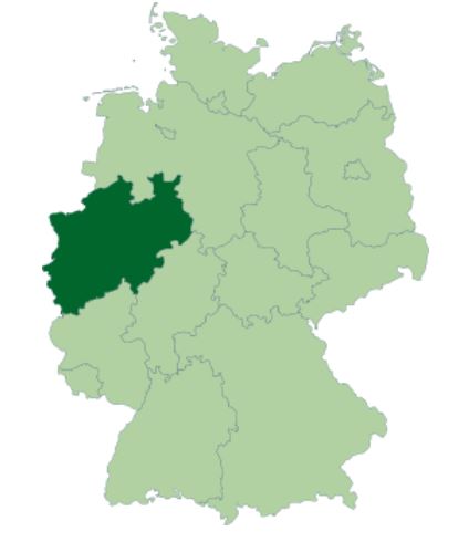 Tiểu bang của Đức ở miền tây là Nordrhein - Westfalen