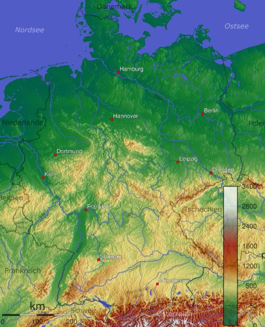 Địa hình của Cộng hòa liên bang Đức