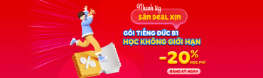 Goi hoc khong gioi han B1 tieng Duc uu dai 20% hoc phí