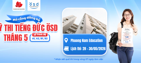 Thông báo tổ chức kỳ thi cấp Chứng chỉ năng lực tiếng Đức ÖSD tháng 05/2026