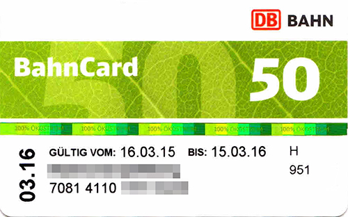 Thẻ Bahncard cho phương tiện công cộng ở Đức