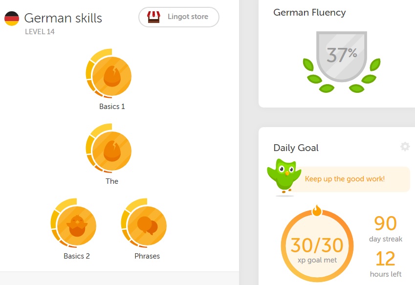Học tiếng Đức trên iphone với Doulingo